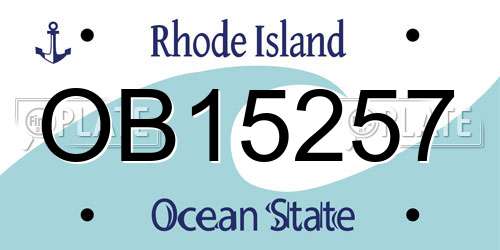 OB15257 Rhode Island License Plate