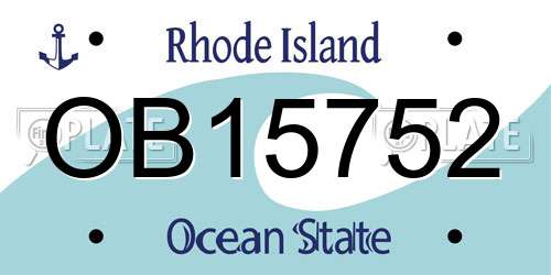 OB15752 Rhode Island License Plate