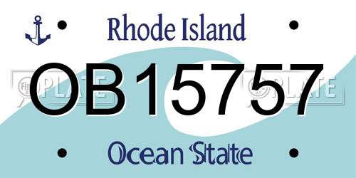 OB15757 Rhode Island License Plate