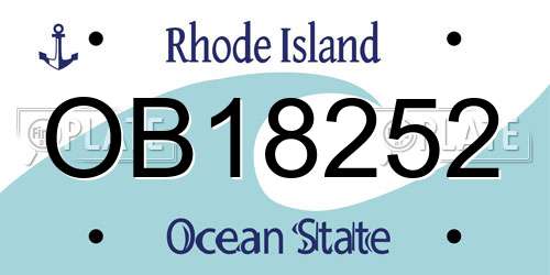 OB18252 Rhode Island License Plate