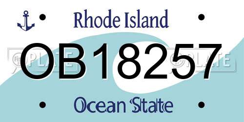 OB18257 Rhode Island License Plate