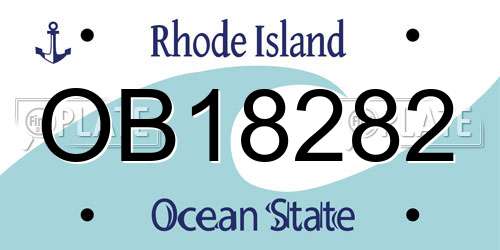 OB18282 Rhode Island License Plate