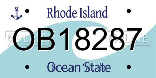 OB18287 Rhode Island License Plate