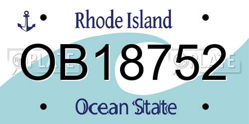 OB18752 Rhode Island License Plate