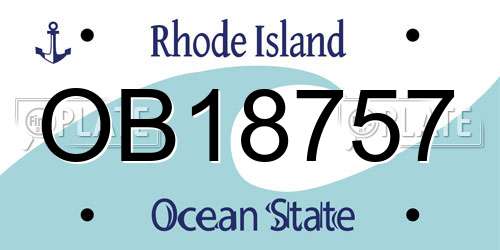 OB18757 Rhode Island License Plate