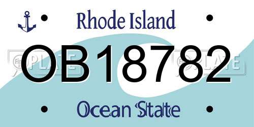 OB18782 Rhode Island License Plate