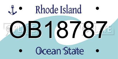 OB18787 Rhode Island License Plate