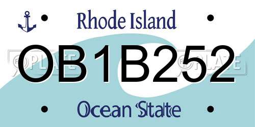 OB1B252 Rhode Island License Plate
