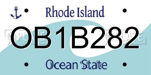OB1B282 Rhode Island License Plate