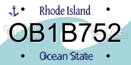 OB1B752 Rhode Island License Plate