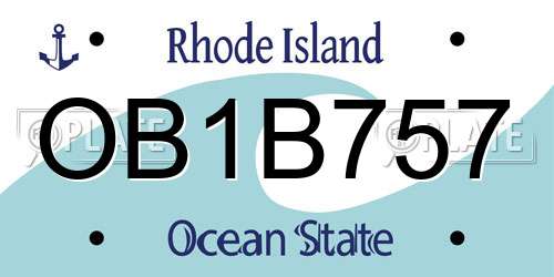 OB1B757 Rhode Island License Plate