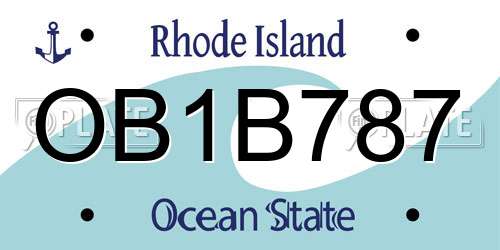 OB1B787 Rhode Island License Plate