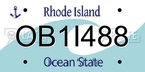 OB1I488 Rhode Island License Plate
