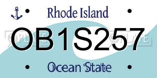 OB1S257 Rhode Island License Plate