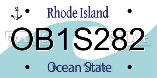 OB1S282 Rhode Island License Plate