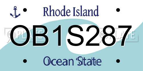 OB1S287 Rhode Island License Plate