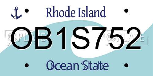 OB1S752 Rhode Island License Plate