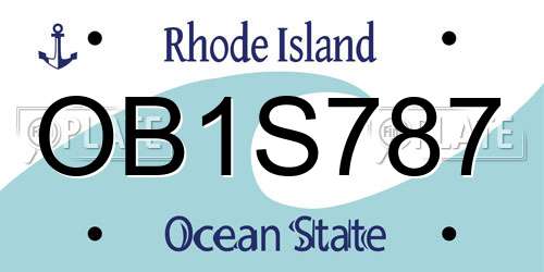 OB1S787 Rhode Island License Plate