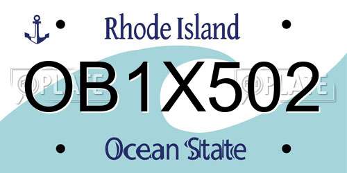 OB1X502 Rhode Island License Plate