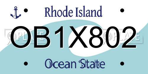 OB1X802 Rhode Island License Plate