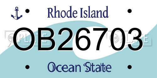 OB26703 Rhode Island License Plate