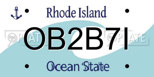 OB2B7I Rhode Island License Plate