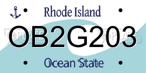 OB2G203 Rhode Island License Plate