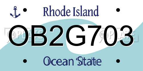 OB2G703 Rhode Island License Plate