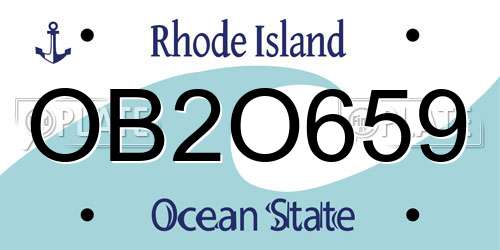 OB2O659 Rhode Island License Plate