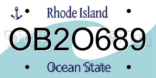 OB2O689 Rhode Island License Plate