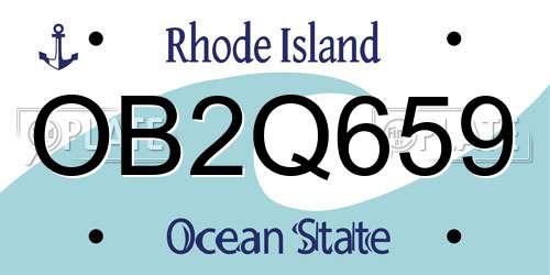OB2Q659 Rhode Island License Plate