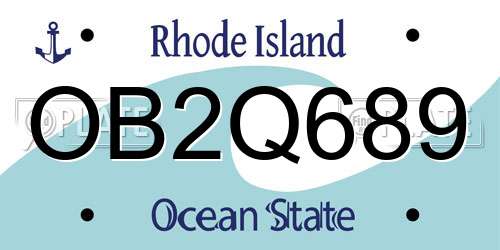 OB2Q689 Rhode Island License Plate