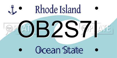 OB2S7I Rhode Island License Plate