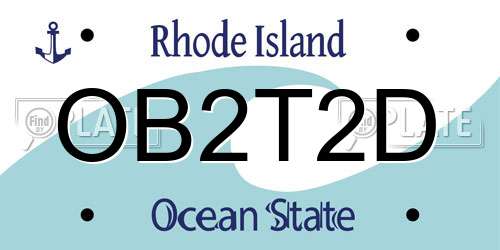 OB2T2D Rhode Island License Plate