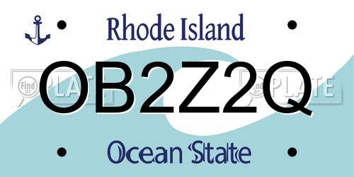 OB2Z2Q Rhode Island License Plate