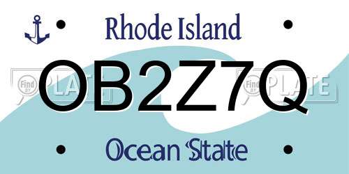 OB2Z7Q Rhode Island License Plate