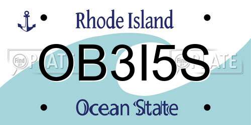 OB3I5S Rhode Island License Plate