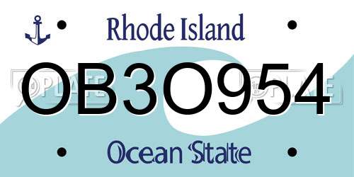 OB3O954 Rhode Island License Plate