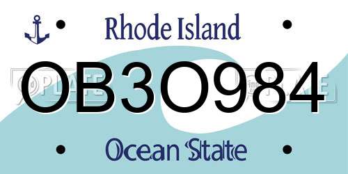 OB3O984 Rhode Island License Plate