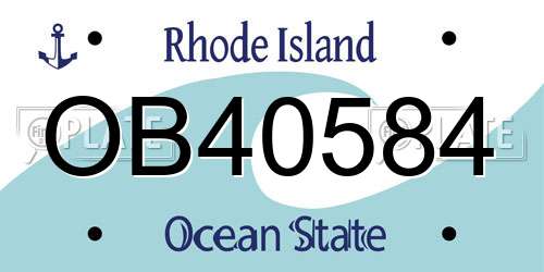 OB40584 Rhode Island License Plate