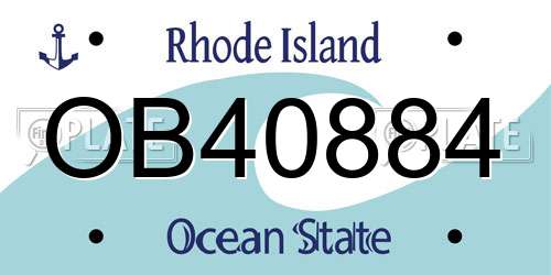 OB40884 Rhode Island License Plate