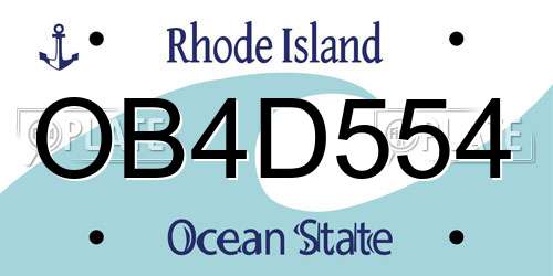 OB4D554 Rhode Island License Plate