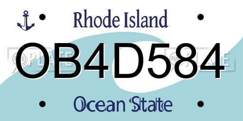 OB4D584 Rhode Island License Plate