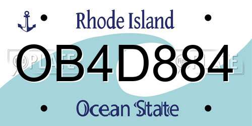 OB4D884 Rhode Island License Plate
