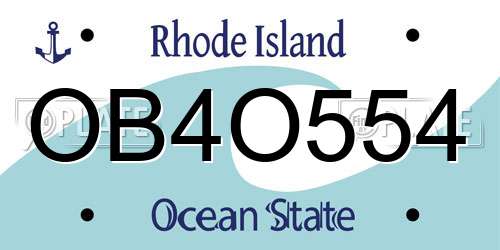 OB4O554 Rhode Island License Plate