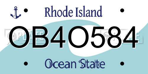 OB4O584 Rhode Island License Plate