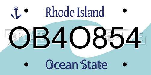 OB4O854 Rhode Island License Plate
