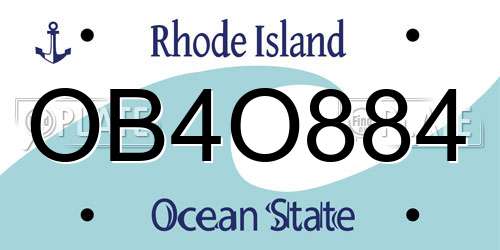 OB4O884 Rhode Island License Plate