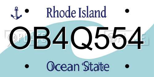 OB4Q554 Rhode Island License Plate