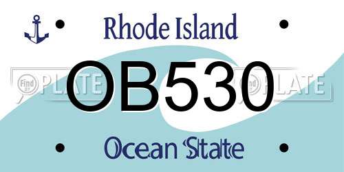OB530 Rhode Island License Plate
